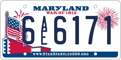 MD license plate 6AE6171