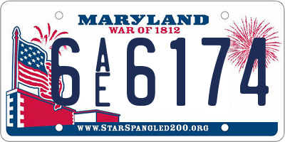 MD license plate 6AE6174