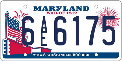 MD license plate 6AE6175