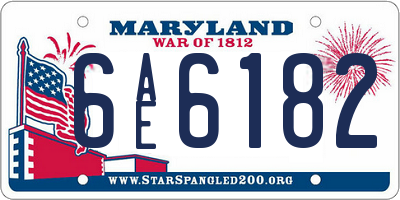 MD license plate 6AE6182