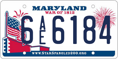 MD license plate 6AE6184