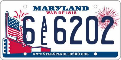 MD license plate 6AE6202