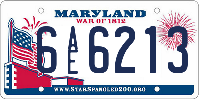 MD license plate 6AE6213