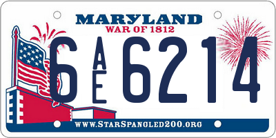 MD license plate 6AE6214