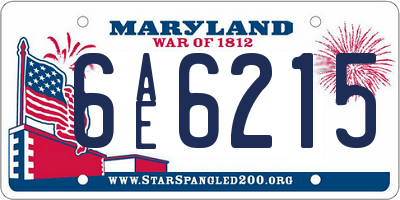 MD license plate 6AE6215