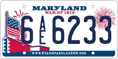 MD license plate 6AE6233