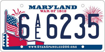 MD license plate 6AE6235