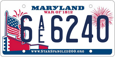 MD license plate 6AE6240