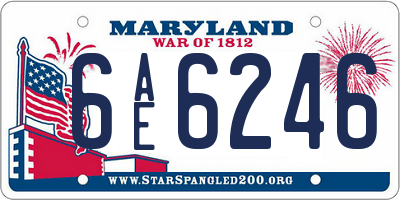 MD license plate 6AE6246