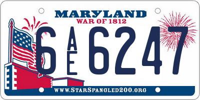 MD license plate 6AE6247