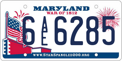 MD license plate 6AE6285