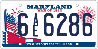 MD license plate 6AE6286