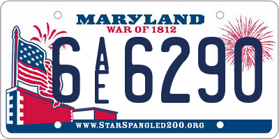 MD license plate 6AE6290