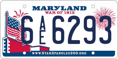 MD license plate 6AE6293