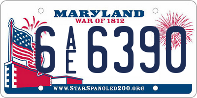 MD license plate 6AE6390