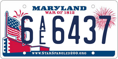 MD license plate 6AE6437