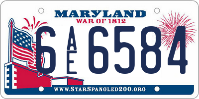 MD license plate 6AE6584