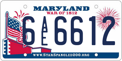 MD license plate 6AE6612