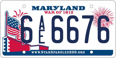 MD license plate 6AE6676