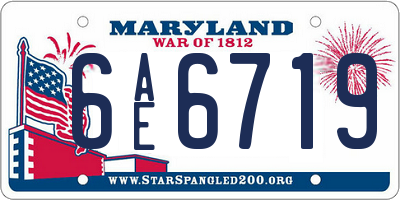 MD license plate 6AE6719
