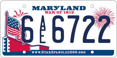 MD license plate 6AE6722