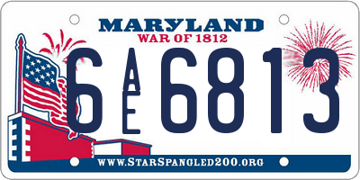 MD license plate 6AE6813