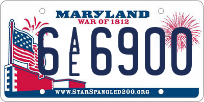 MD license plate 6AE6900