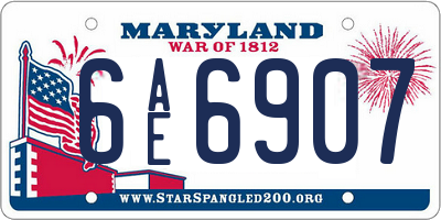 MD license plate 6AE6907