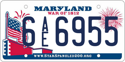 MD license plate 6AE6955