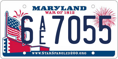 MD license plate 6AE7055