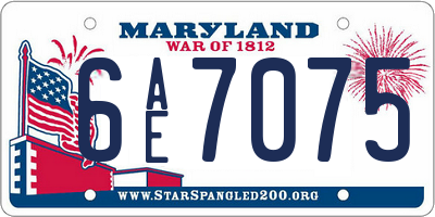 MD license plate 6AE7075
