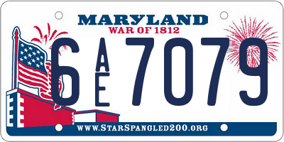 MD license plate 6AE7079