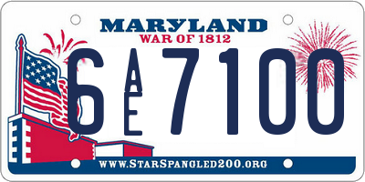 MD license plate 6AE7100