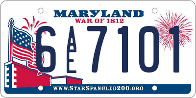 MD license plate 6AE7101
