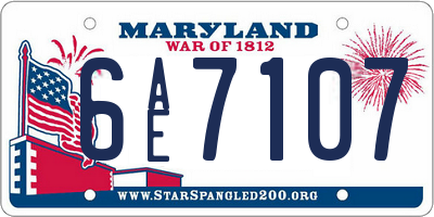 MD license plate 6AE7107