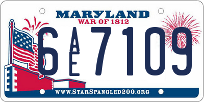 MD license plate 6AE7109
