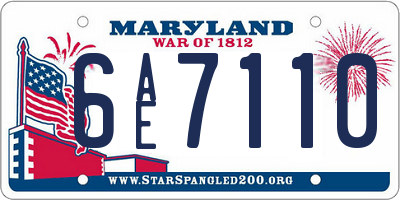 MD license plate 6AE7110