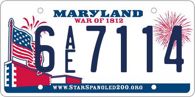 MD license plate 6AE7114