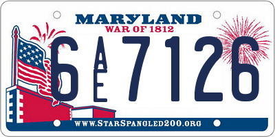 MD license plate 6AE7126