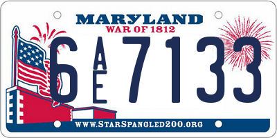 MD license plate 6AE7133