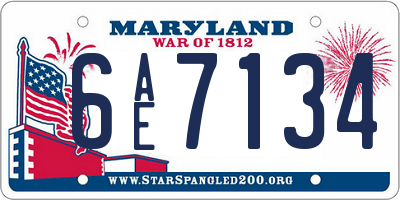 MD license plate 6AE7134