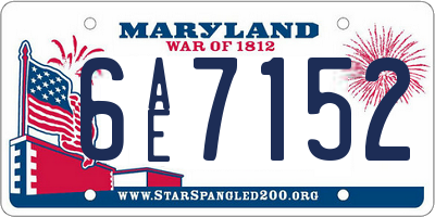 MD license plate 6AE7152