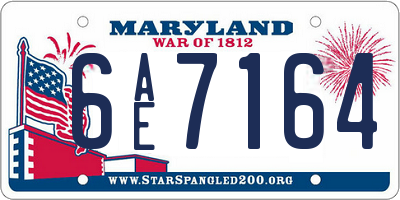 MD license plate 6AE7164