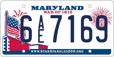 MD license plate 6AE7169