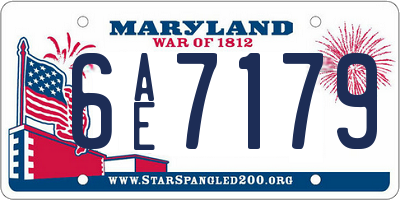 MD license plate 6AE7179