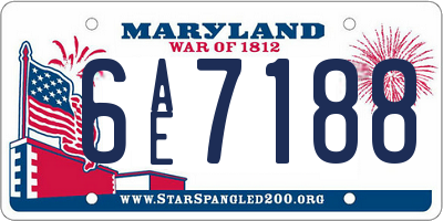 MD license plate 6AE7188