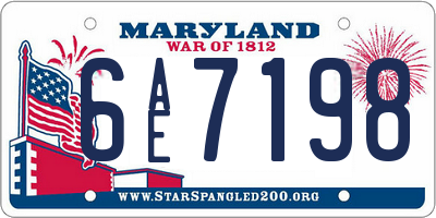 MD license plate 6AE7198