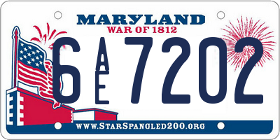 MD license plate 6AE7202