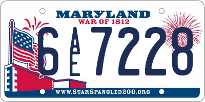 MD license plate 6AE7228