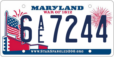 MD license plate 6AE7244